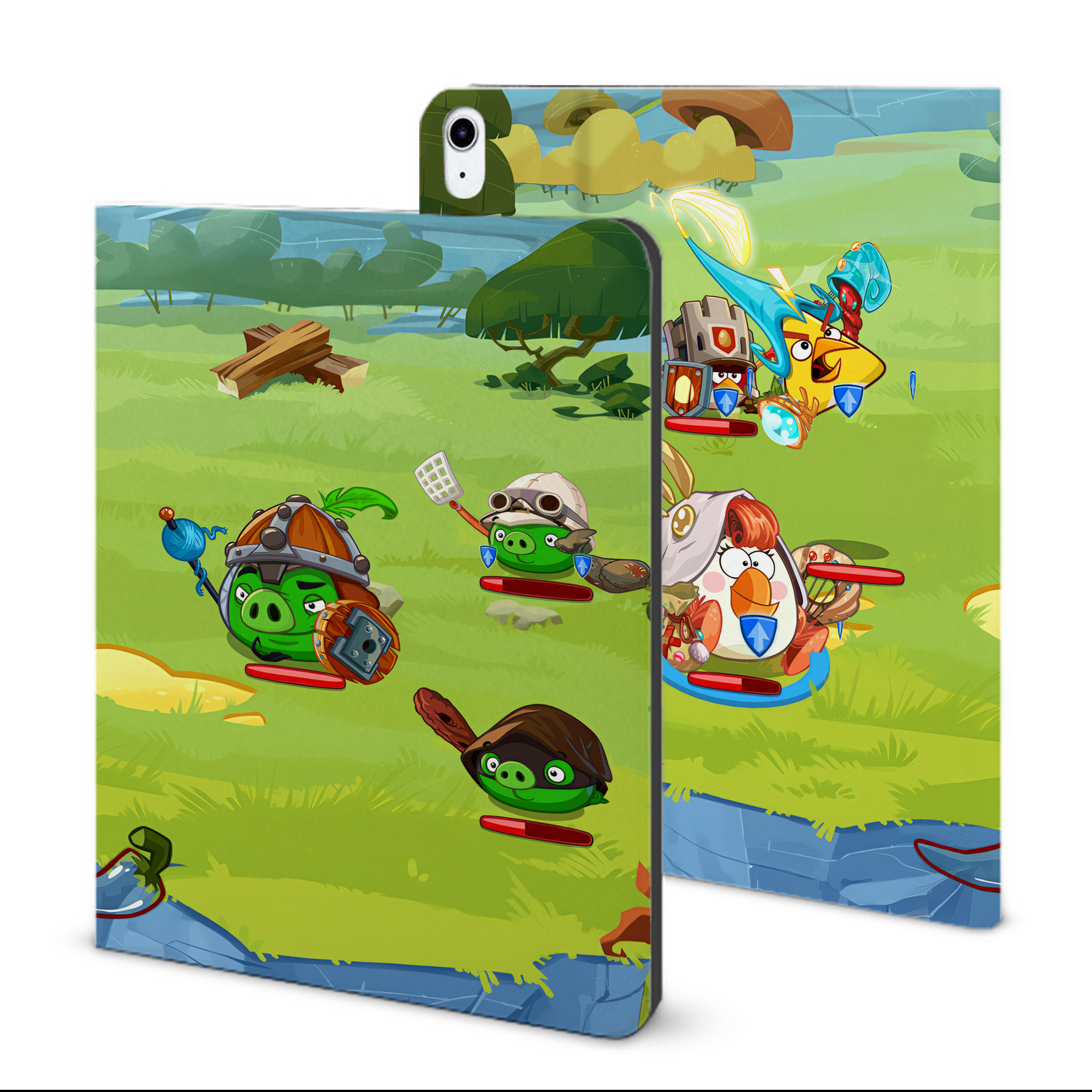 （画像用） Angry Birds アングリーバード IPad ケース ブック型 PUレザー TPU 耐衝撃 軽量 薄型 ペン収納なし 全面保護 IPad 各モデル対応